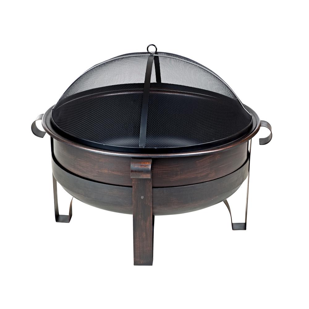 Fire Sense Alpina 30 In Round Steel Fire Pit With Slate Top 62240