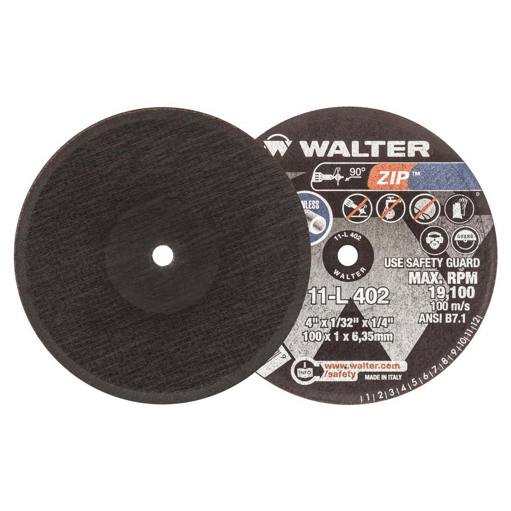 WALTER SURFACE TECHNOLOGIES ZIP 4 in. x1/4 in. Arbor x 1/32 in T1 GR A