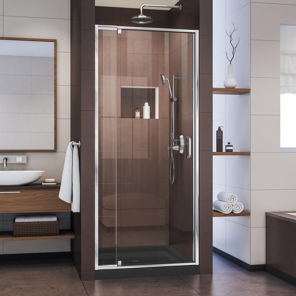 Dreamline Flex 32 In X 32 In X 74 3 4 In Framed Pivot Shower