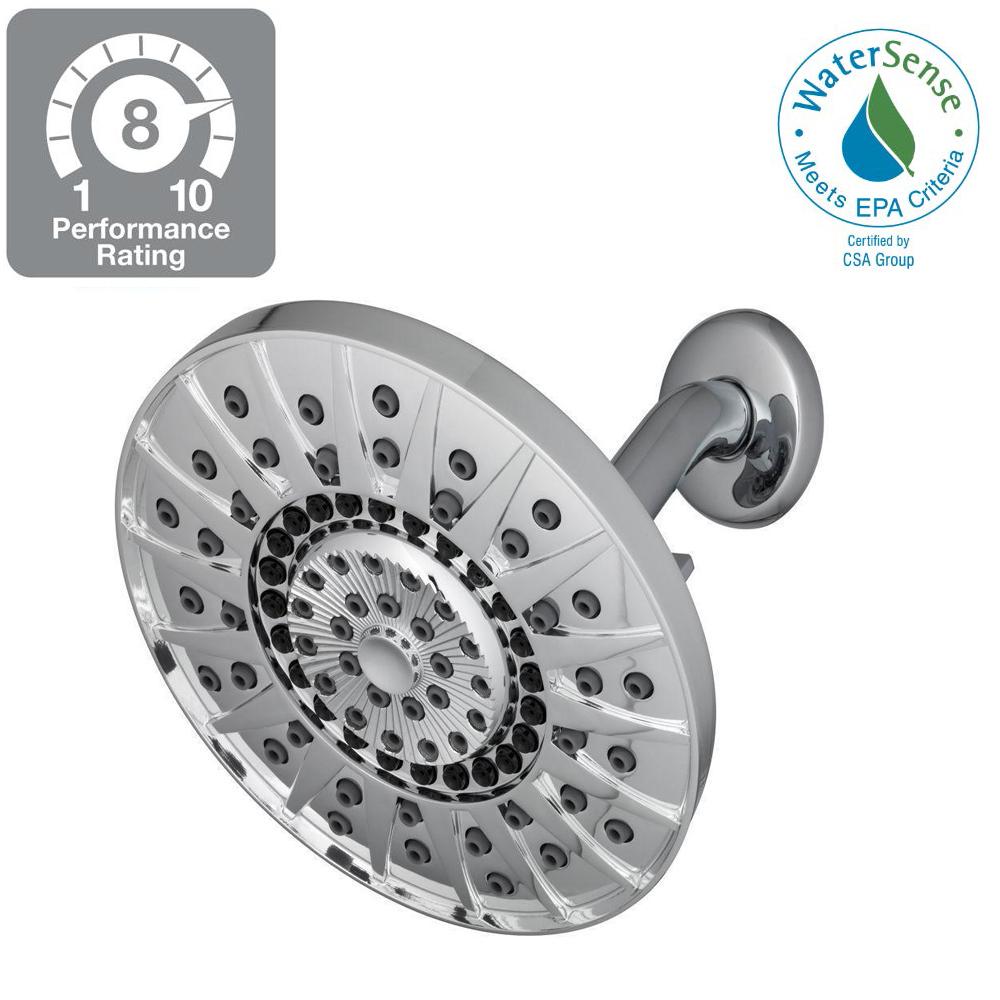 Waterpik Kent 7 Spray 6 In Showerhead Chrome Ask 733t The Home Waterpik Kent 7 Spray 6 In Showerhead Chrome