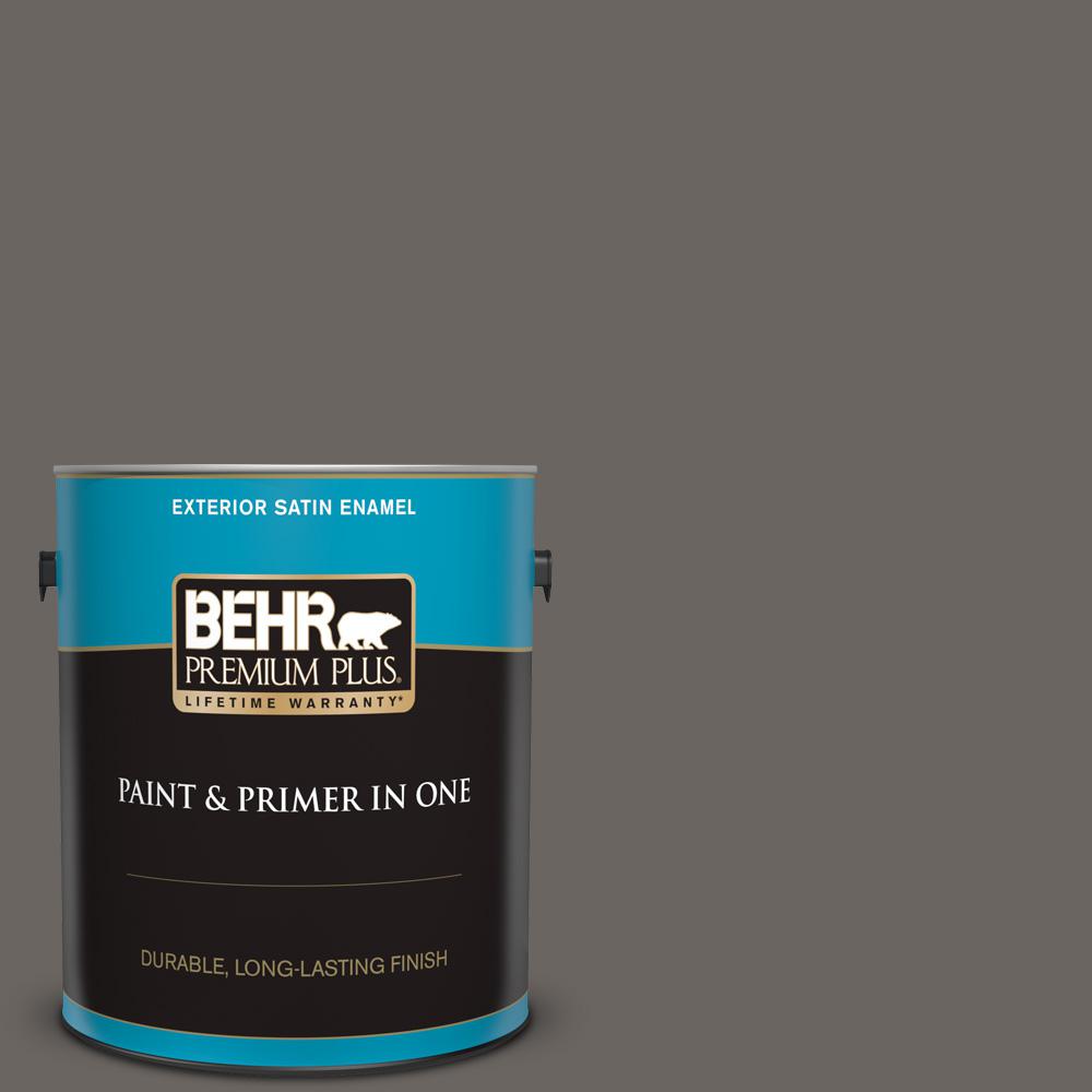 BEHR PREMIUM PLUS 1 gal. 790F6 Trail Print Satin Enamel