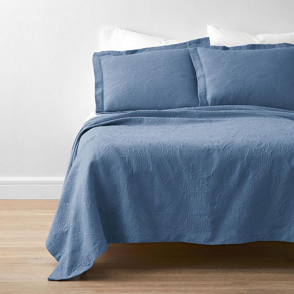 The Company Store Putnam Matelasse Denim Cotton Queen Coverlet50170QQDENIM The Home Depot
