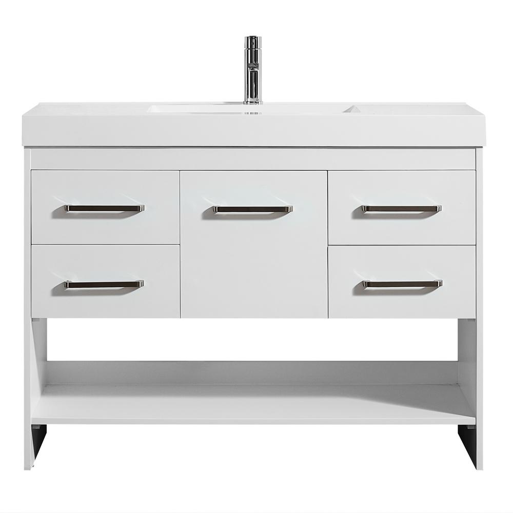 Siena 48 in. W x 18 in. D Vanity in White with Acrylic Vanity Top in