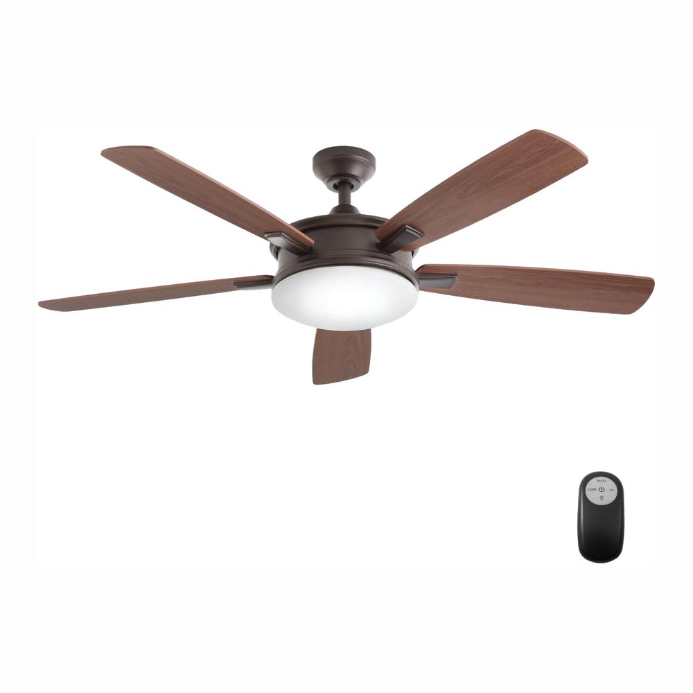 Home Decorators Collection Daylesford 52 In Led Indoor Oiled Rubbed Bronze Ceiling Fan With Light Kit And Remote Control