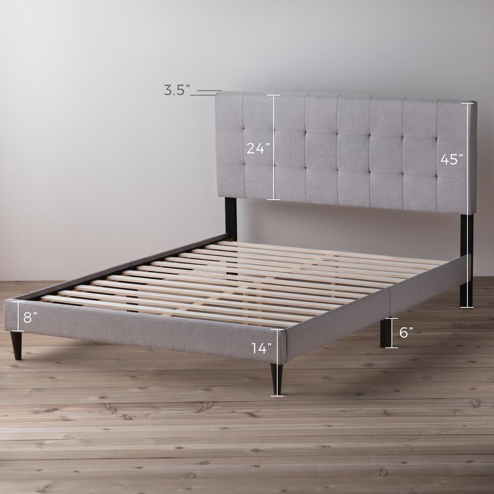 Brookside Cara Upholstered Stone Cal King Platform Bed Frame with 