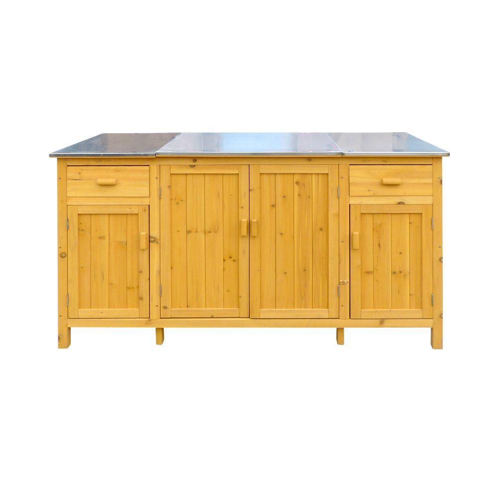 Leisure Season Folding Patio And Garden Privacy Screen Ps9662 The 60 In Patio Buffet Server With Cooler Compartment
