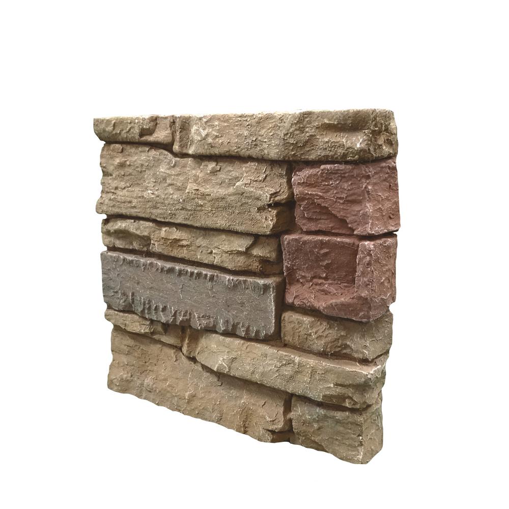GenStone Stacked Stone Desert Sunrise 12 in. x 12 in. Faux Stone Siding