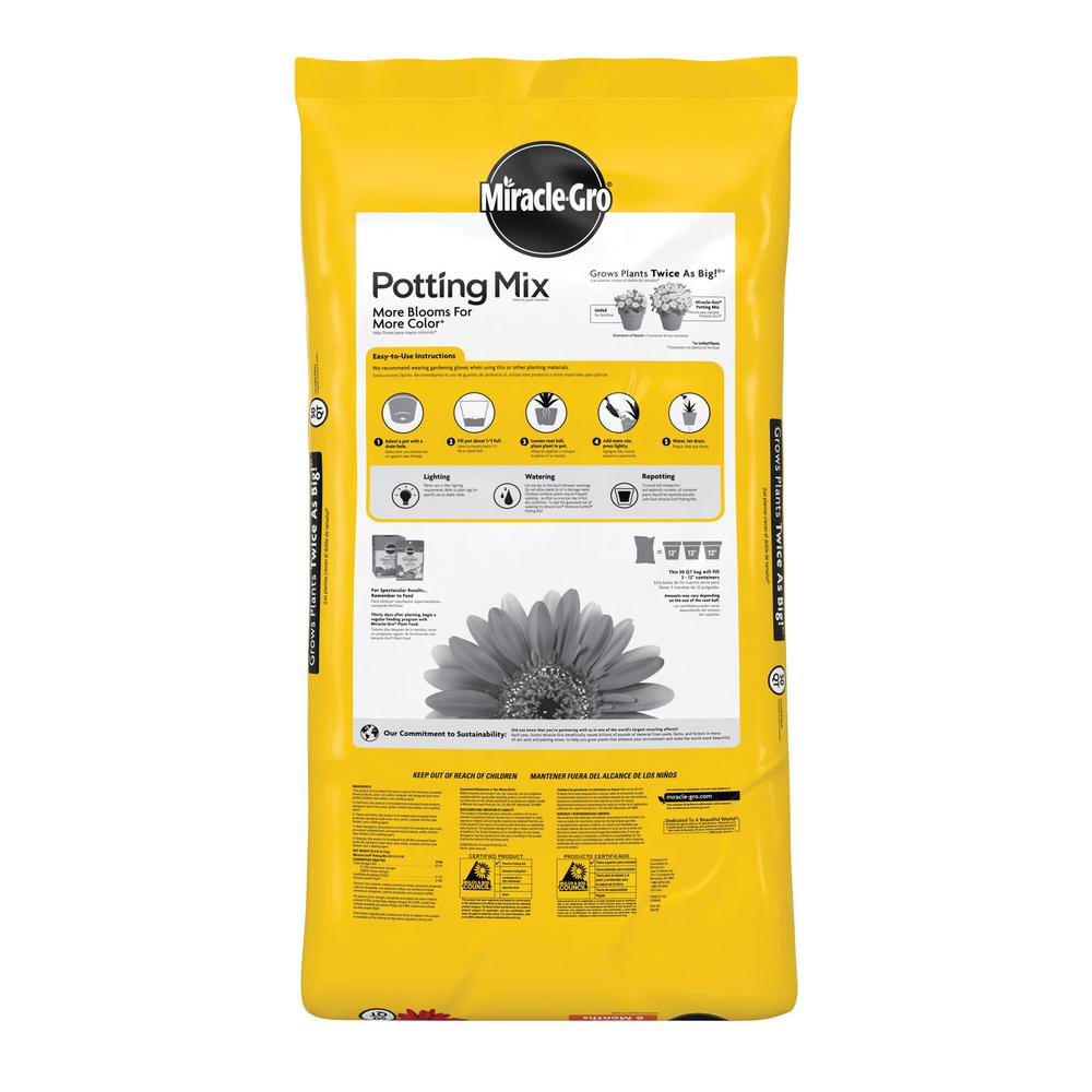 Miracle Gro 50 Qt Potting Soil Mix The Home Depot