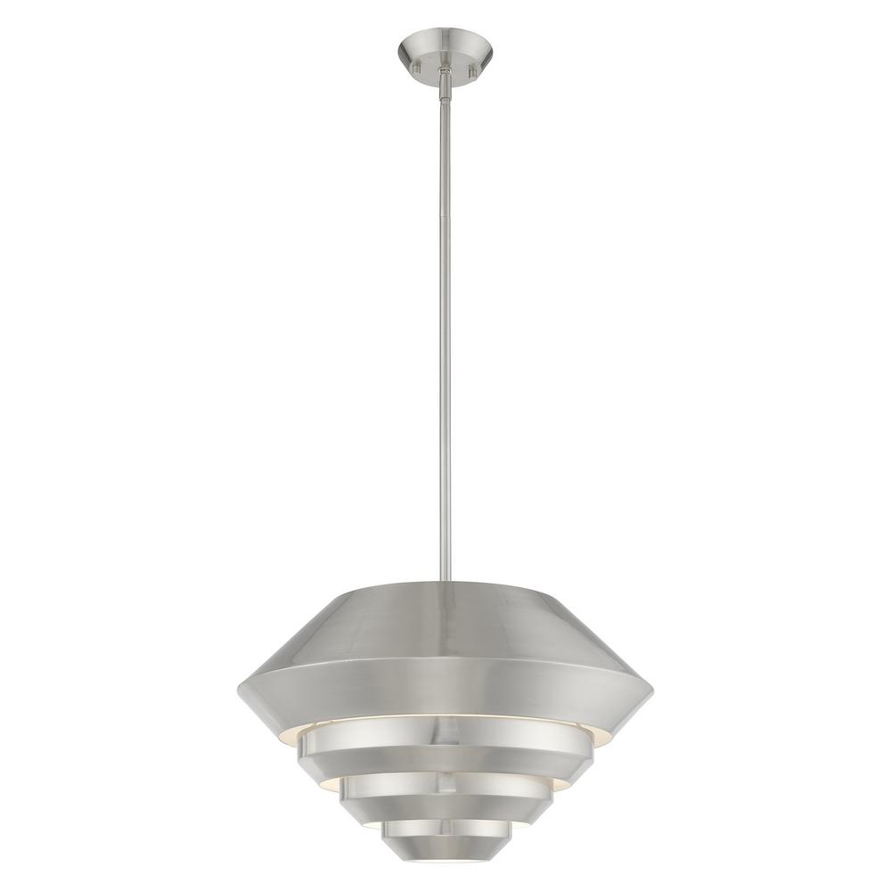 Livex Lighting Amsterdam 1 Light Brushed Nickel Sculptured Metal Shade Mini Pendant Livex Lighting Amsterdam 1 Light Brushed Nickel Sculptured Metal Shade Mini Pendant
