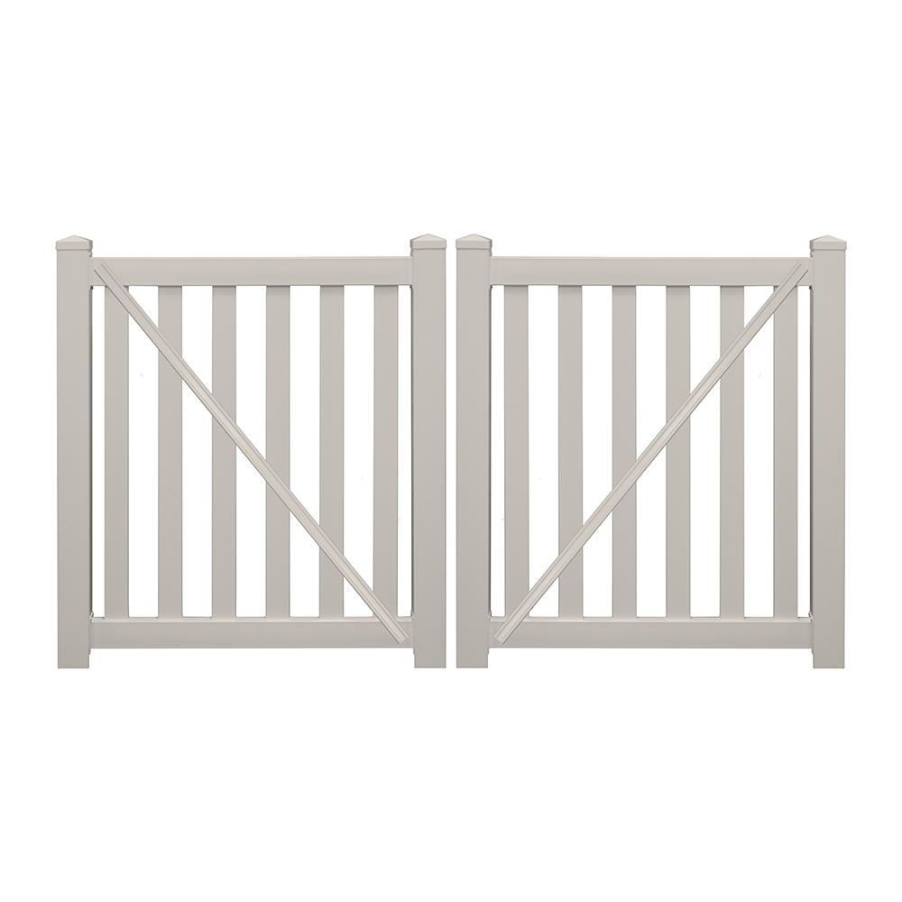 Weatherables Captiva 8 Ft X 4 Ft Tan Vinyl Pool Double Fence Gate   Tan Weatherables Vinyl Fence Gates Dtpo 3 4x48 64 1000 