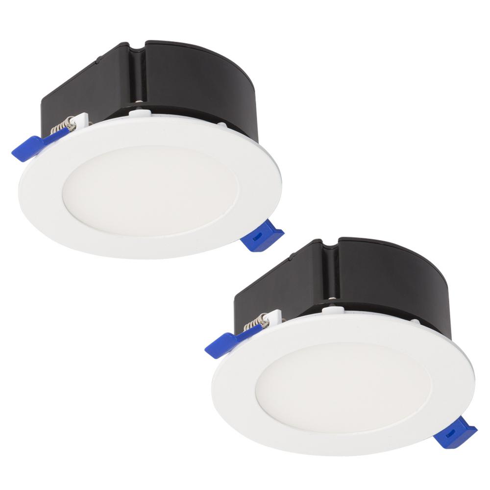 BAZZ 4 inch Top Box Slim Matte White Integrated LED Recessed Fixture Kit... by BAZZ