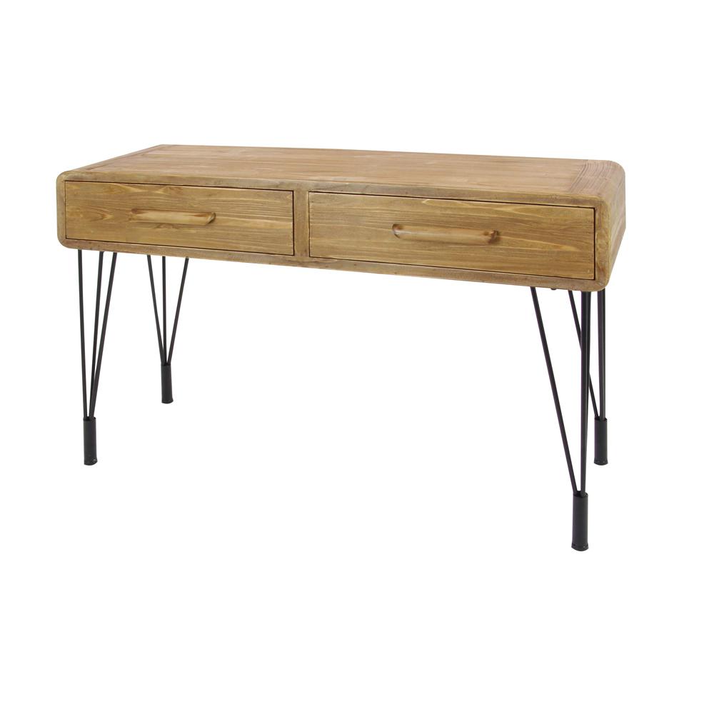Rustic Wood and Iron Console Table with Paperclip Legs55796 The Home