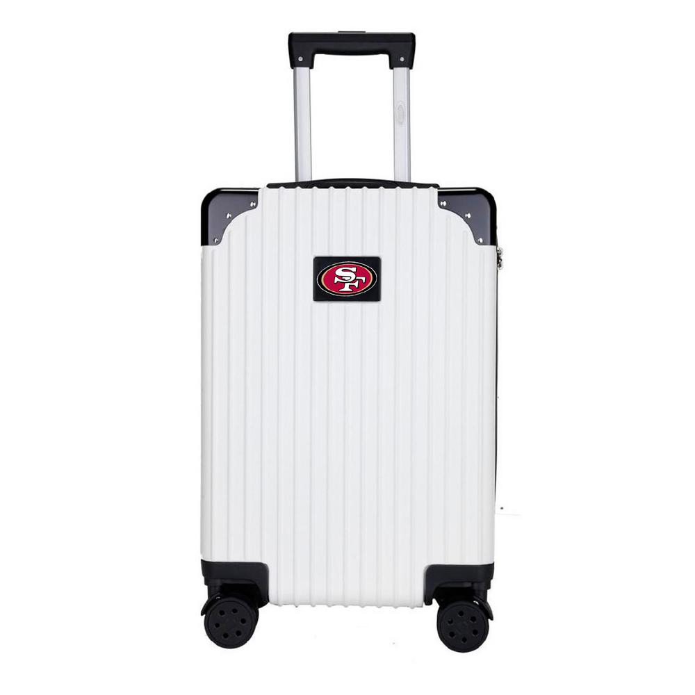 white hard case luggage