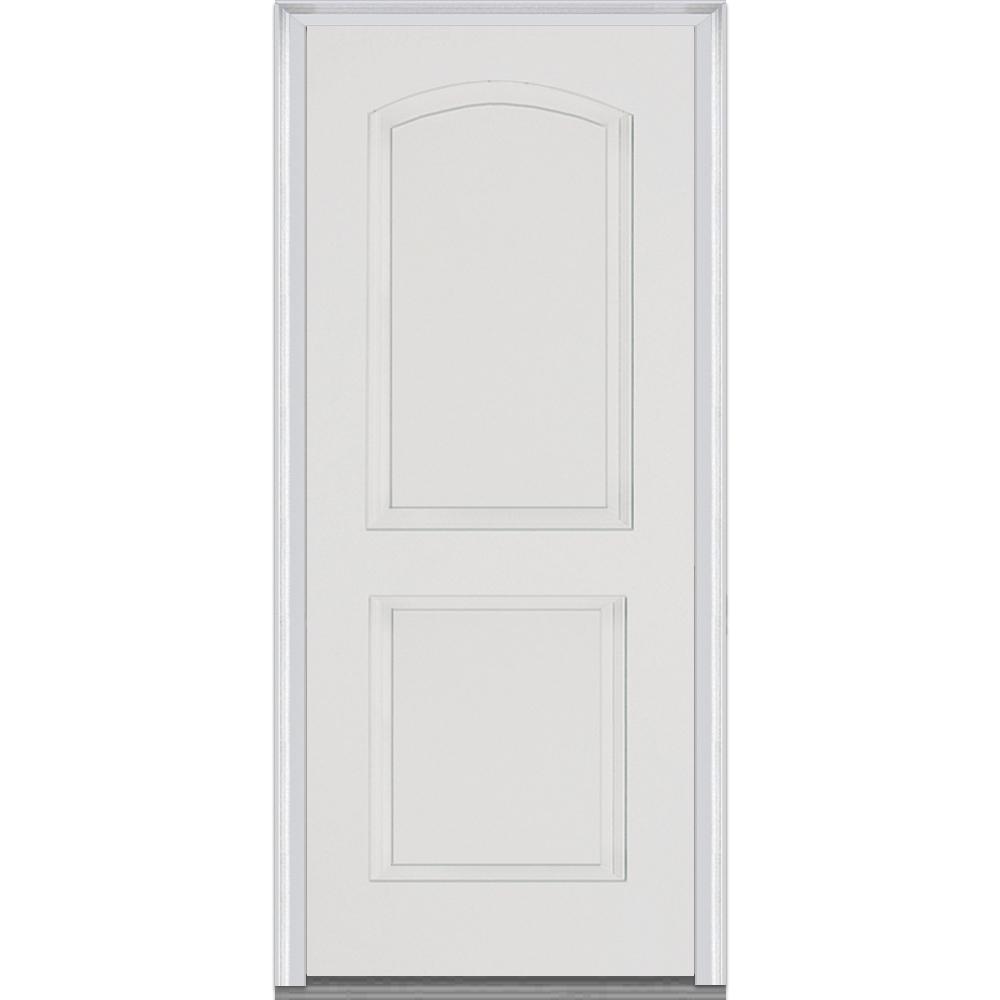 MMI Door 36 In. X 80 In. 2-Panel Arch Primed White Fiberglass Smooth ...