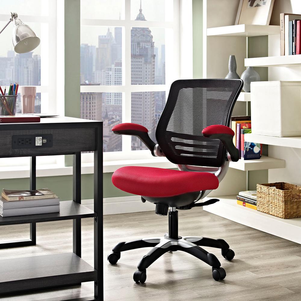 Modway Edge Mesh Office Chair In Red Eei 594 The Home Depot Edge Mesh Office Chair In Red