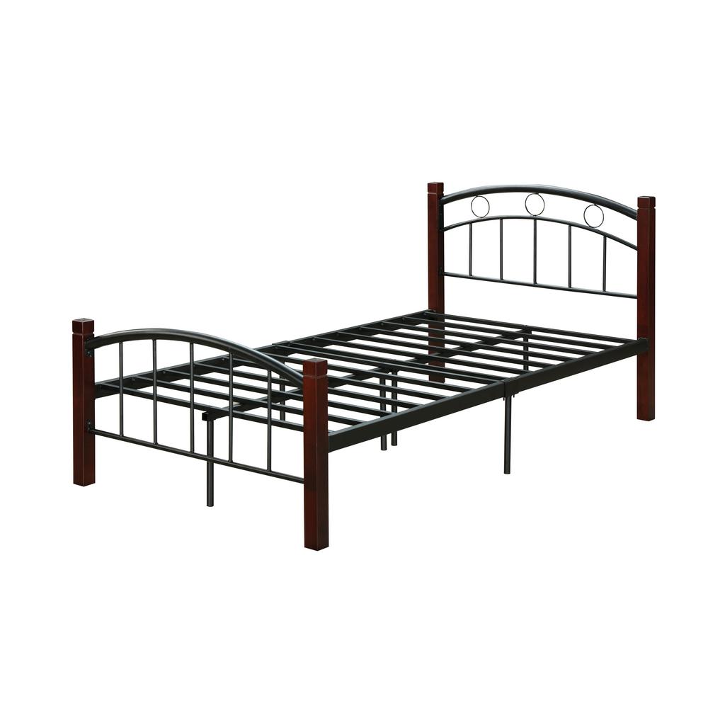 Hodedah Complete Full Metal Bed with Headboard, Footboard and 