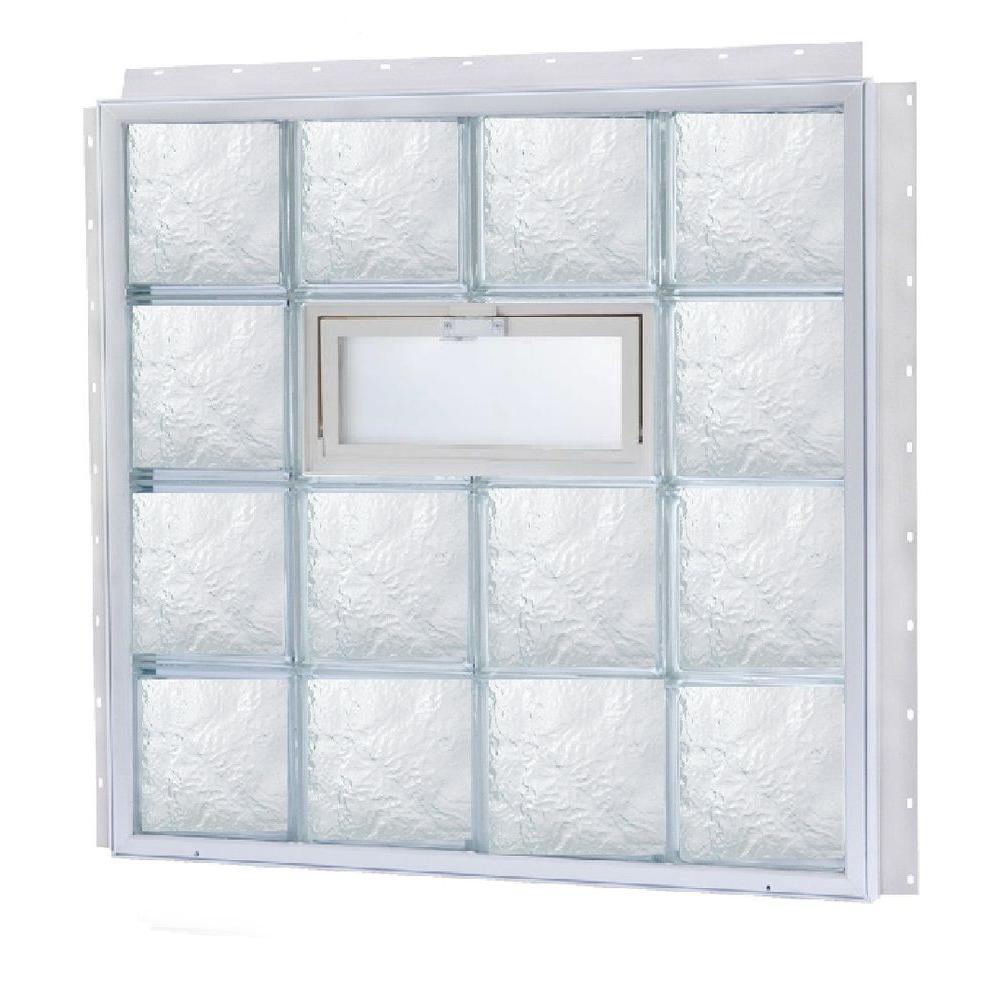 TAFCO WINDOWS 40 in. x 40 in. NailUp Vented Ice Pattern Glass Block