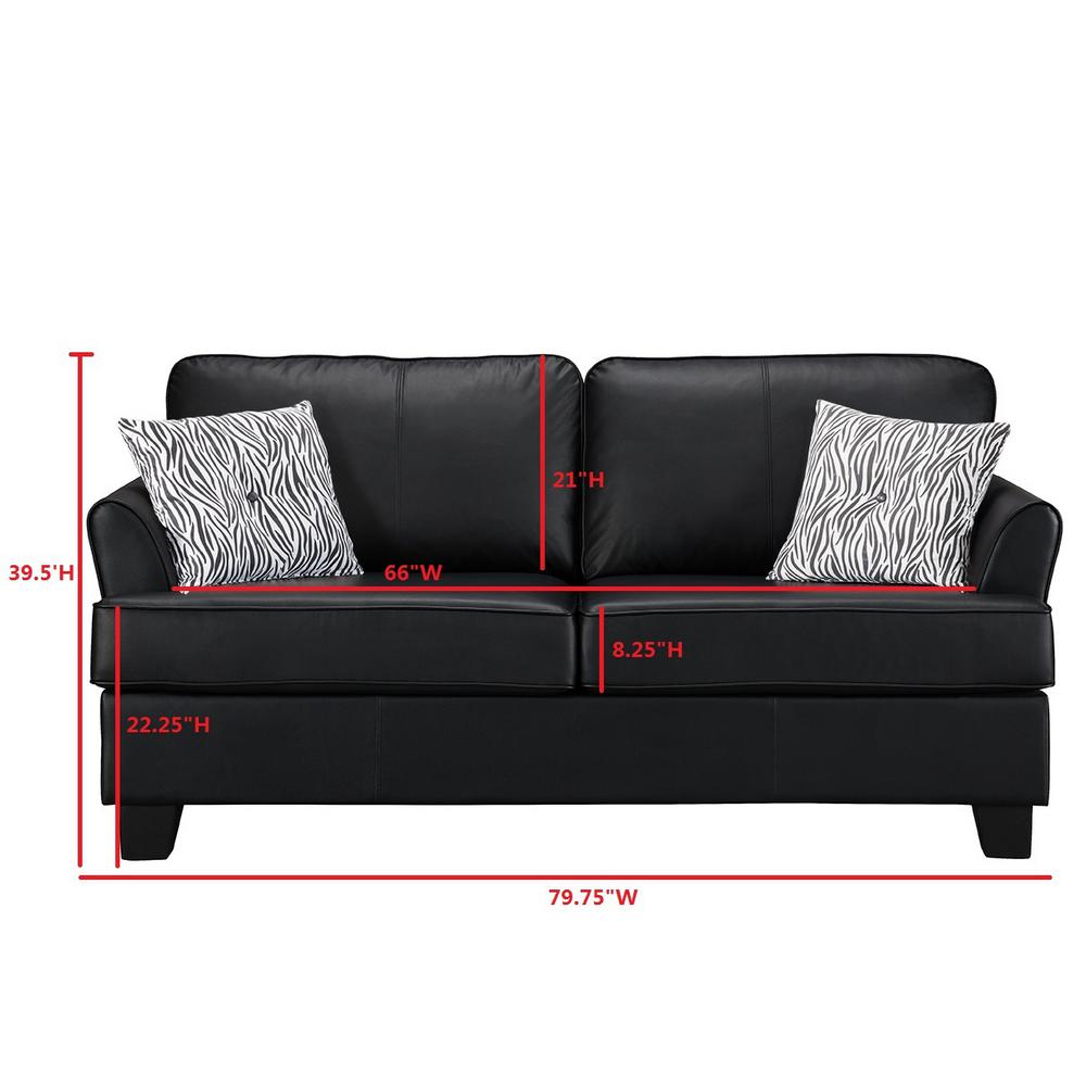 Signature Home Gracie Black Faux Leather Hide A Bed Sofa