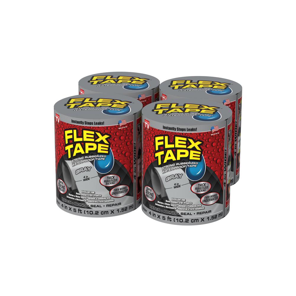 Reviews For Flex Seal Family Of Products Flex Tape Gray 4 In X 5 Ft Strong Rubberized Waterproof Tape 4 Piece Tfsgryr0405 Cs The Home Depot