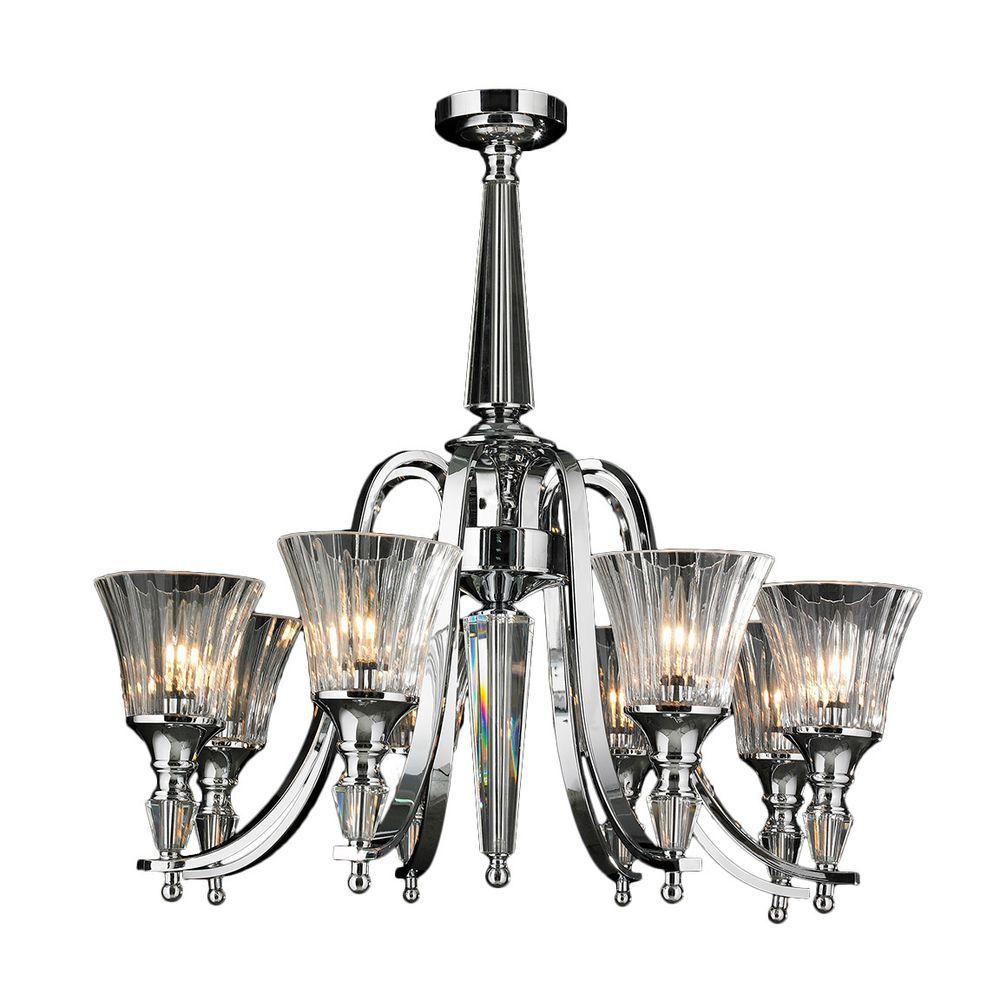 Worldwide Lighting Innsbruck Collection 8Light Chrome with Clear Crystal ChandelierW83159C30 