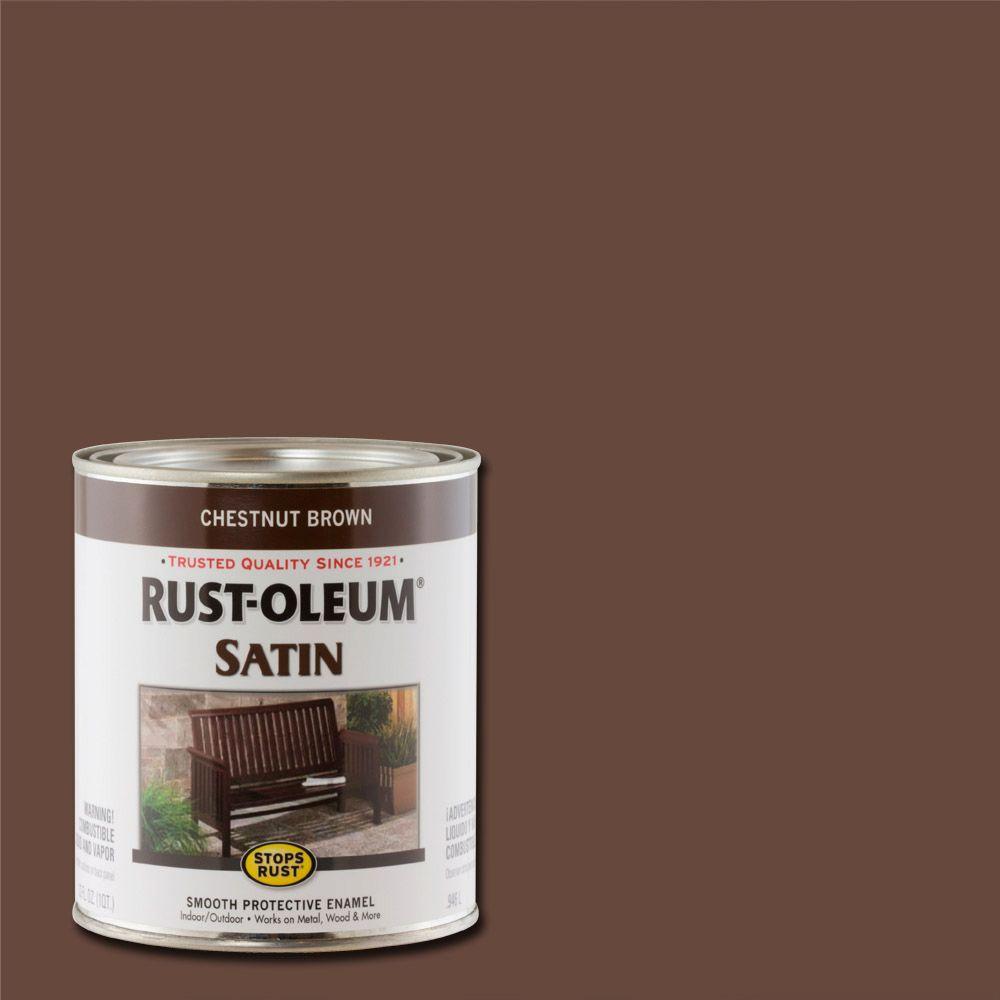 Rust Oleum Stops 1 Qt Protective Enamel Satin Chestnut Brown Protective Enamel Satin Chestnut Brown Interior Exterior Paint 2 Pack