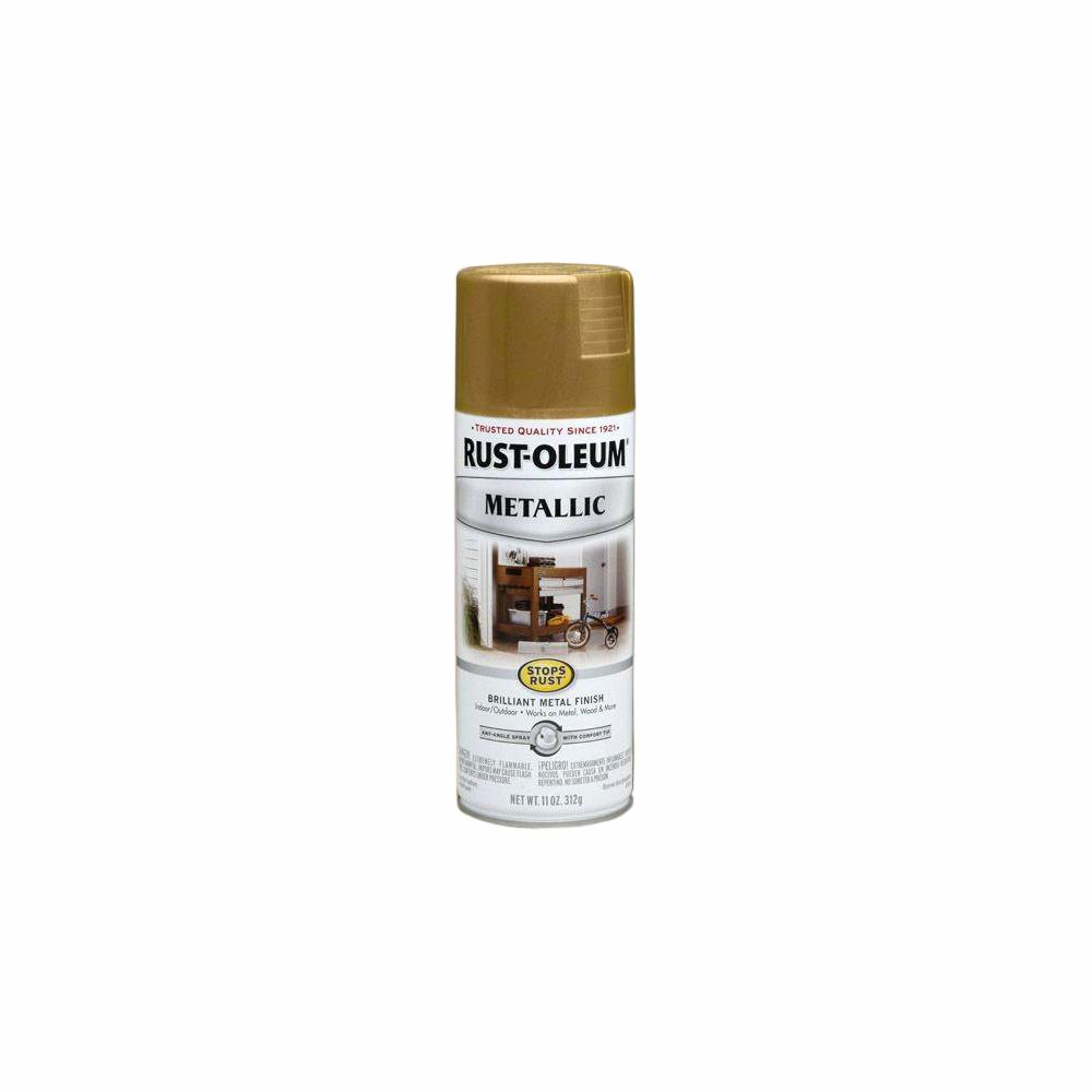 Rust Oleum Stops 11 Oz Metallic Burnished Brass Protective Spray Paint 6 Pack