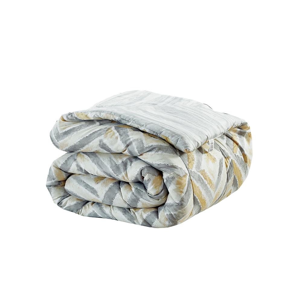 Brown Grey Porter 8 Piece Yellow King Bed In A Bag Set Bg18ptyl4