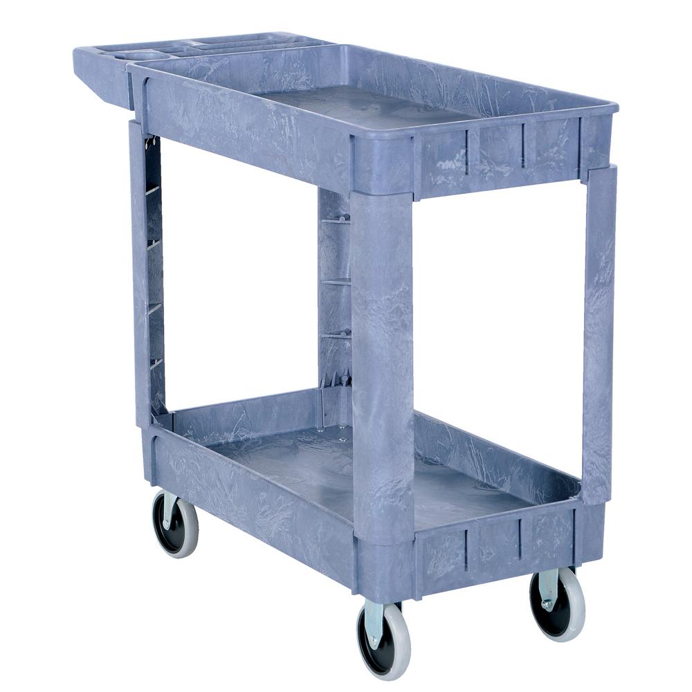 Vestil 17.5 in. x 31 in. 2 Shelf Plastic Utility CartPLSC21731 The Home Depot