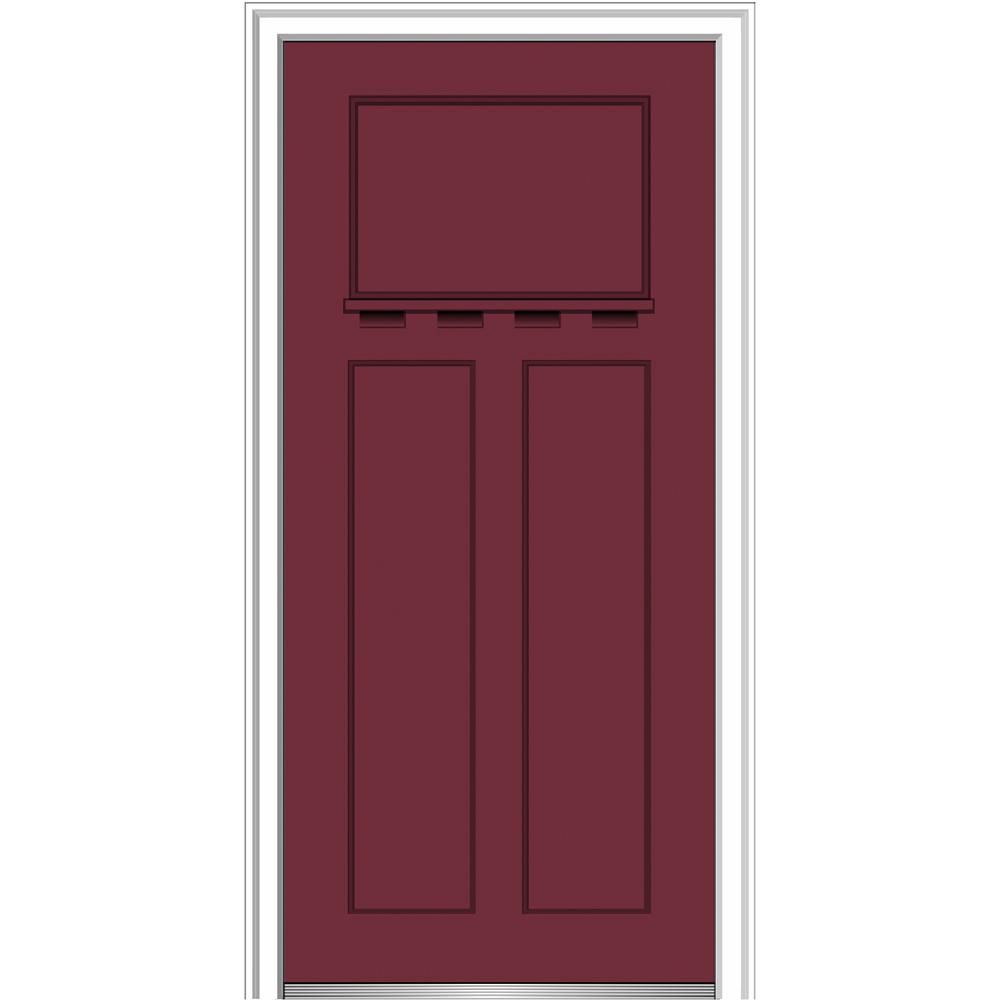 MMI Door 32 in. x 80 in. Shaker RightHand Craftsman 3Panel Painted
