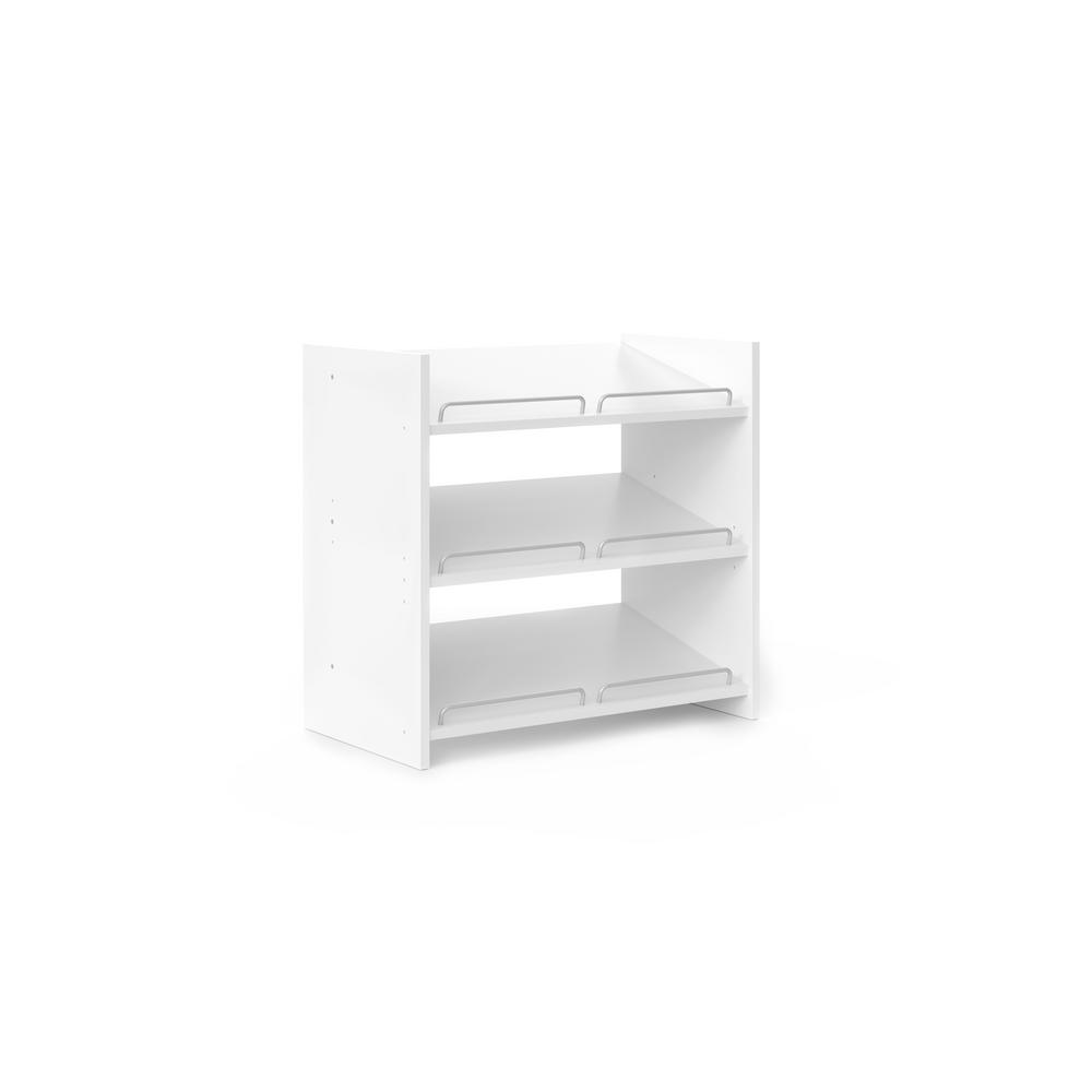 Closet Evolution 25 In H X 25 125 In W X 14 In D 9 Pair Classic White Wood Stackable Shoe Storage Wh21 The Home Depot
