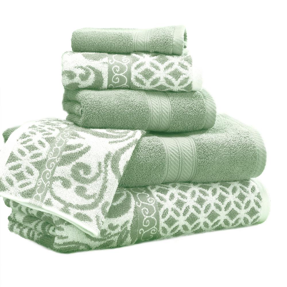 green bath towel sets