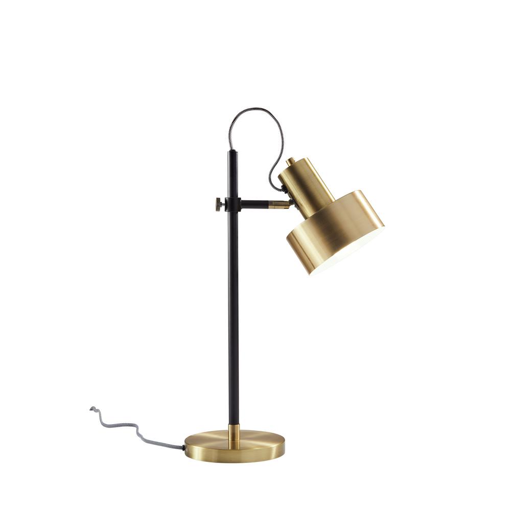 black and brass desk lamp