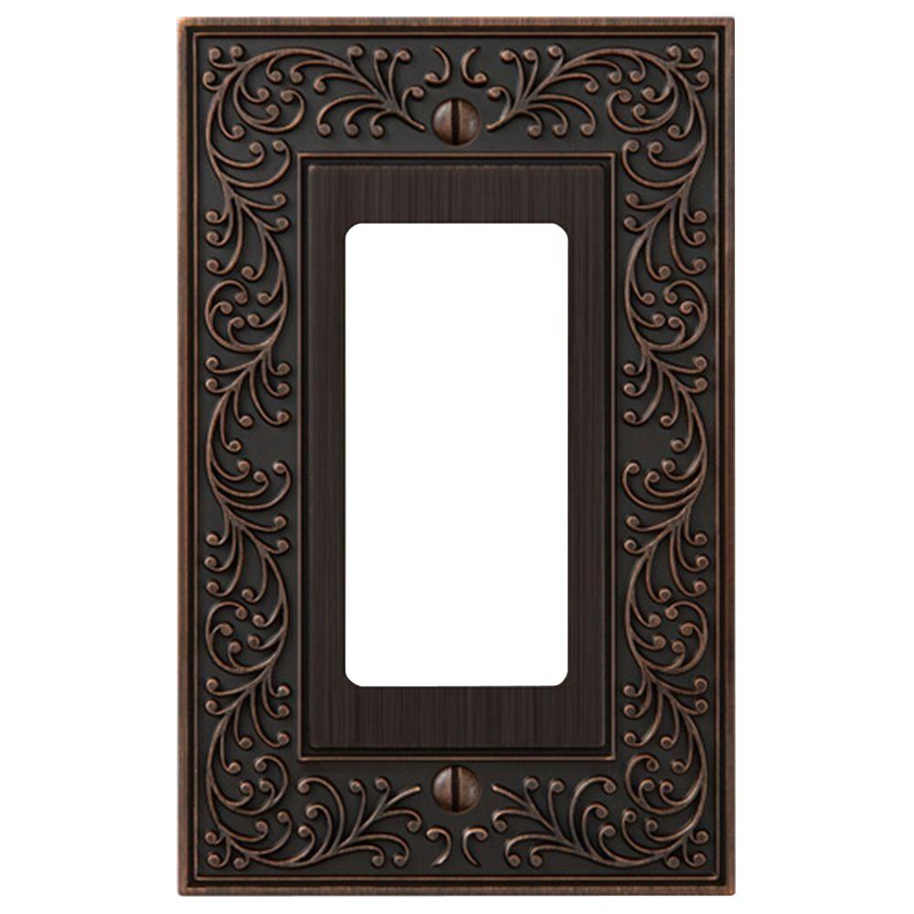Amerelle English Garden 1Decora Wall Plate, Aged Bronze43RVB The