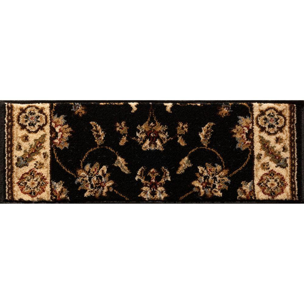 Natco Kazmir Black 9 in. x 26 in. Stair Tread (12Pack)8033BKST26P12