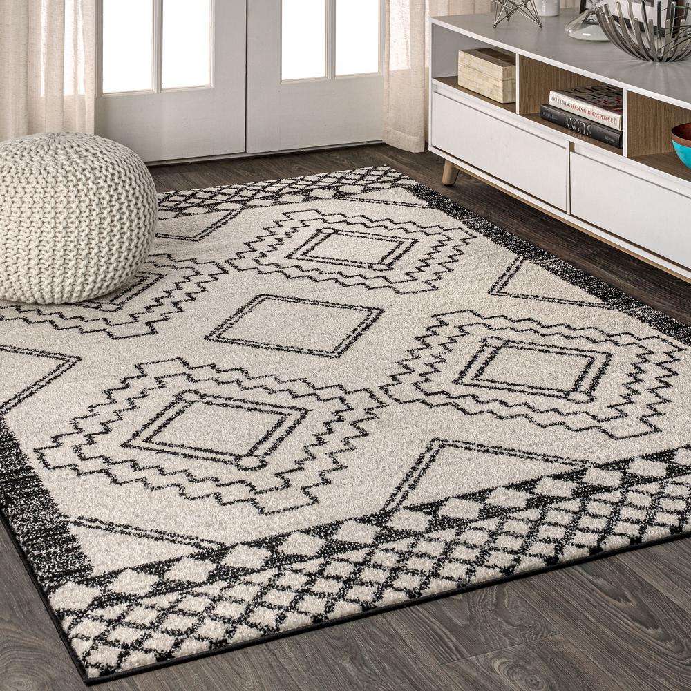 Jonathan Y Amir Moroccan Beni Souk Cream Black 3 Ft X 5 Area Jonathan Y Amir Moroccan Beni Souk