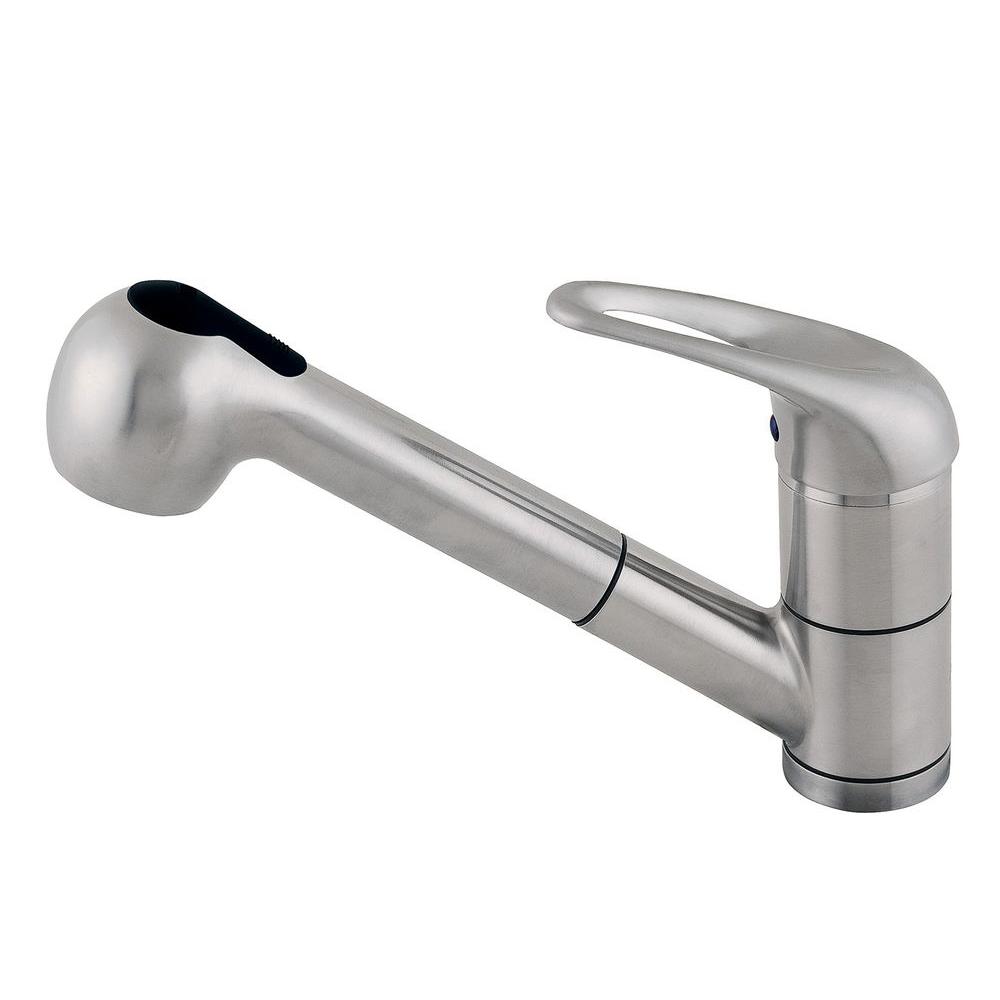 Artisan Premium Single Handle Pull Out Sprayer Kitchen Faucet In Satin   Satin Nickel Artisan Pull Out Faucets Af 220 Sn 64 1000 