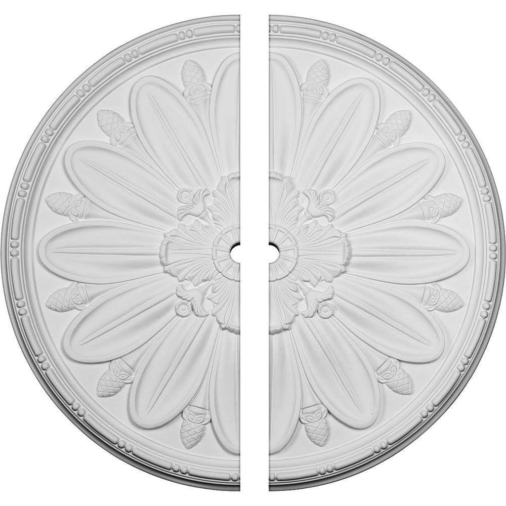 Ekena Millwork 40 In X 2 In Id X 1 7 8 In Delfina Urethane Ceiling Medallion 2 Piece Fits Canopies Up To 2 In