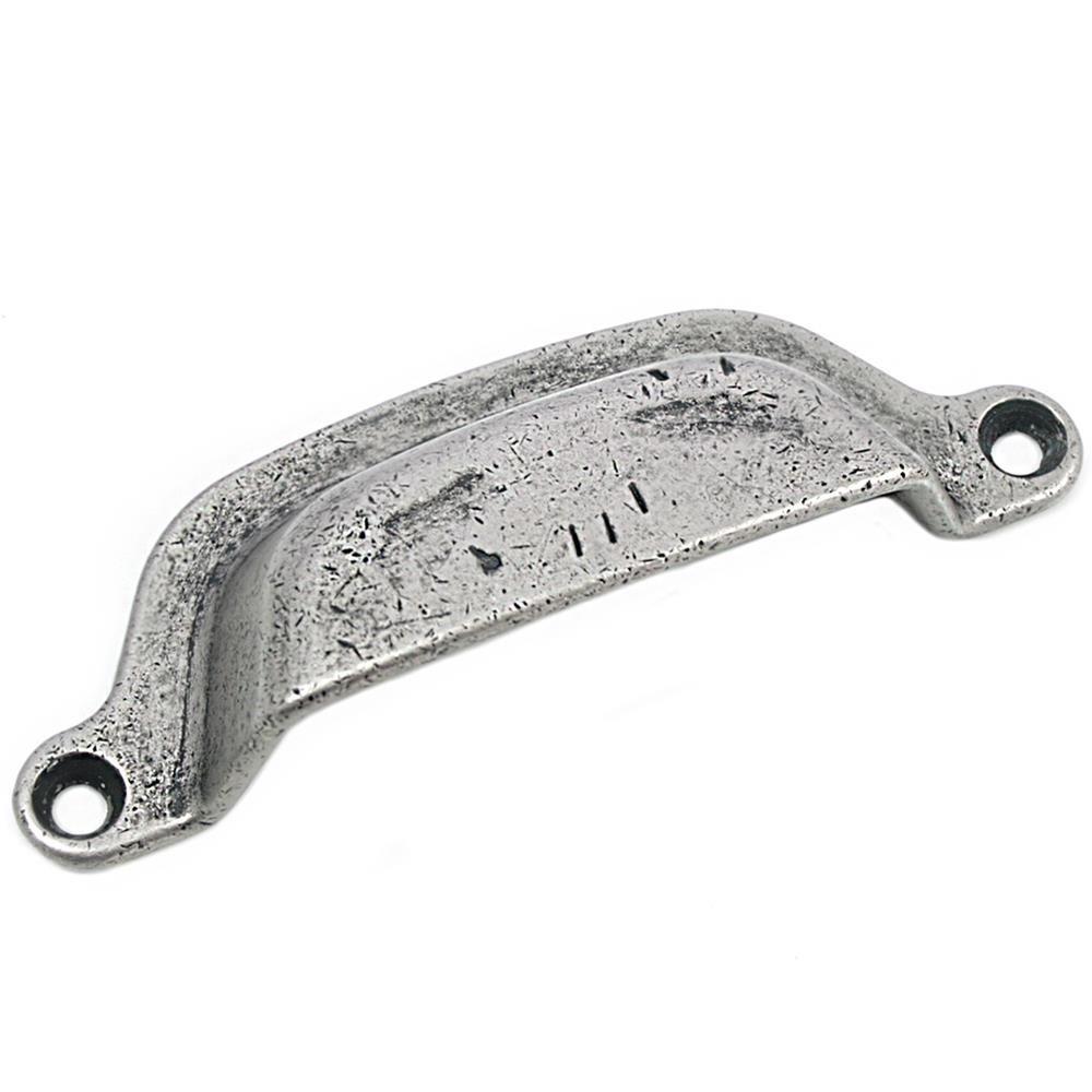 MNG Hardware 3 in. Distressed Pewter Riverstone Cup Pull84764 The