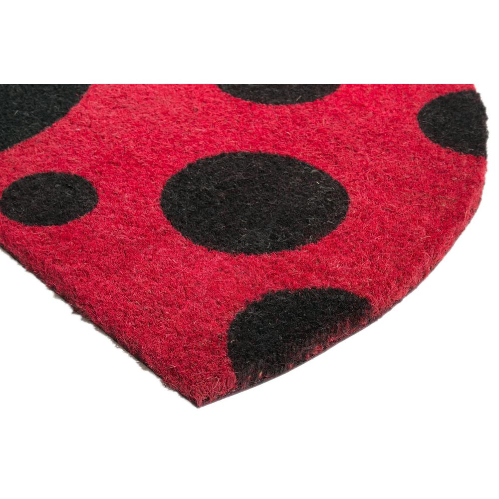 Imports Decor Pvc Backed Coir Half Round Ladybug 30 In X 18 In