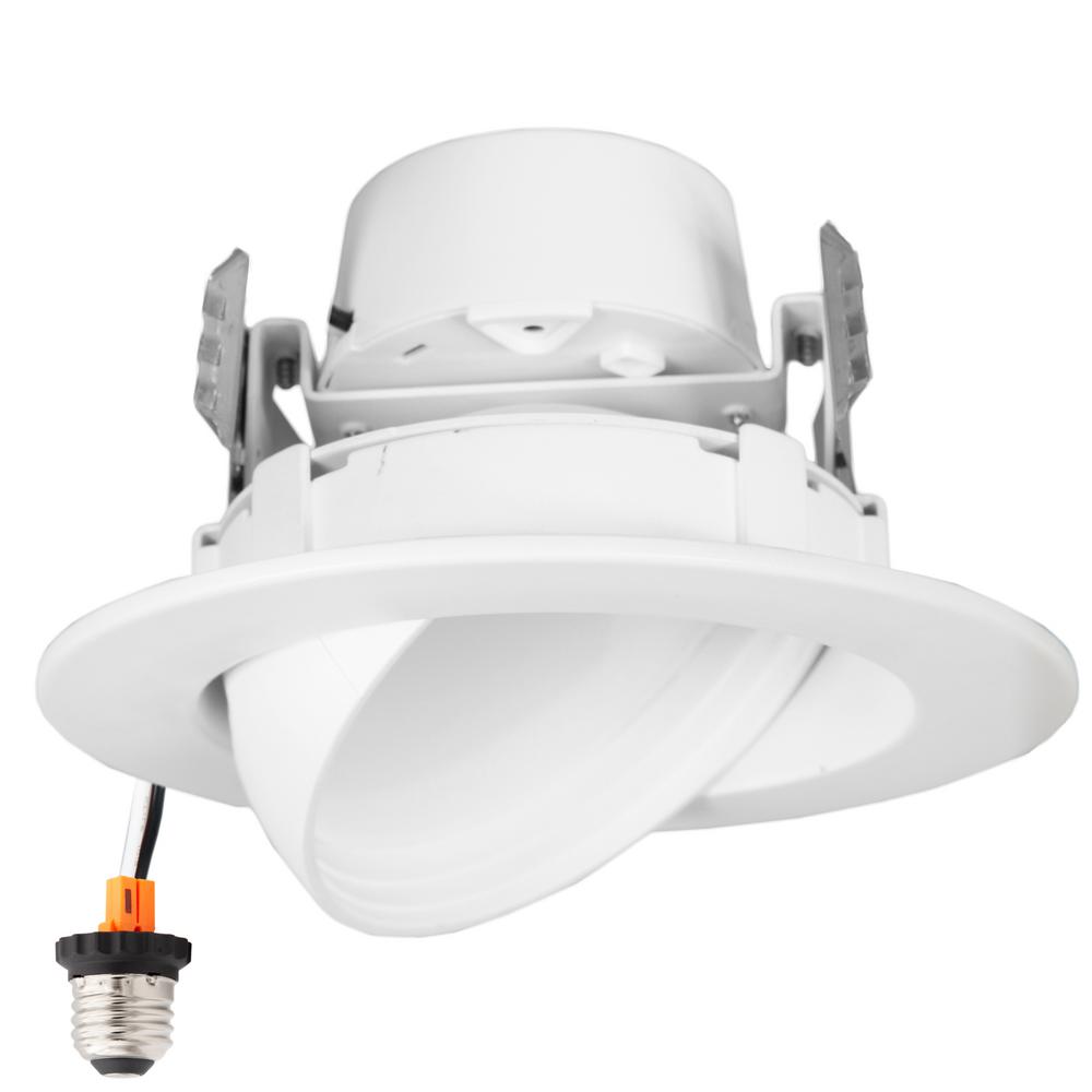 Pack of 4 MRL-41300NW-4 4-Inch 850 Lumens Maxxima Dimmable LED Retrofit Downlight 4000K Neutral White 75 Watt Equivalent Straight E26 connection Cable 850 Lumens Energy Star