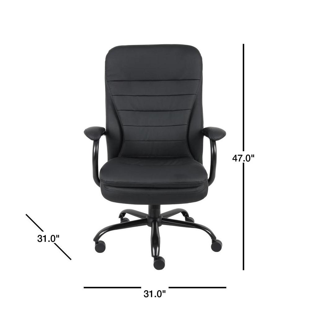 Boss Office Black Executive Big And Tall Desk Chair 400 Lb Capacity B991 Cp The Home Depot