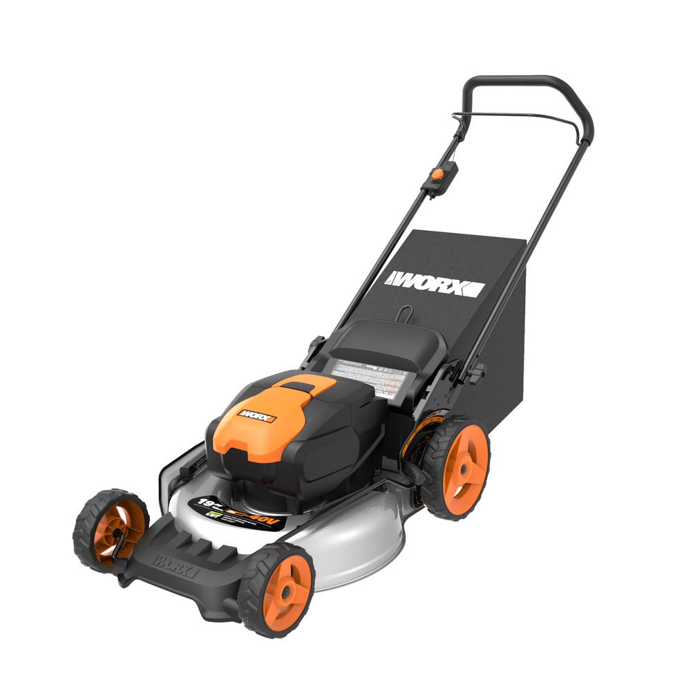 Worx 40Volt LithiumIon Battery 20 in. Walk Behind Push Mower with 5.0