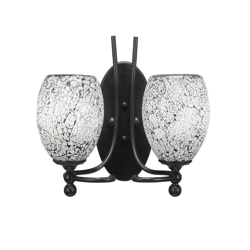 Cambridge 2 Light Dark Granite Sconce With Black Marbleized Glass Cli 0072559 The Home Depot