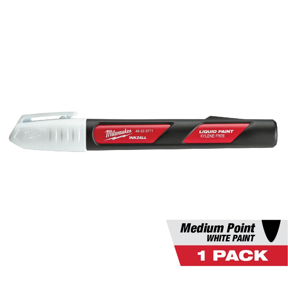 Milwaukee Inkzall White Paint Marker 48 22 3712 The Home Depot