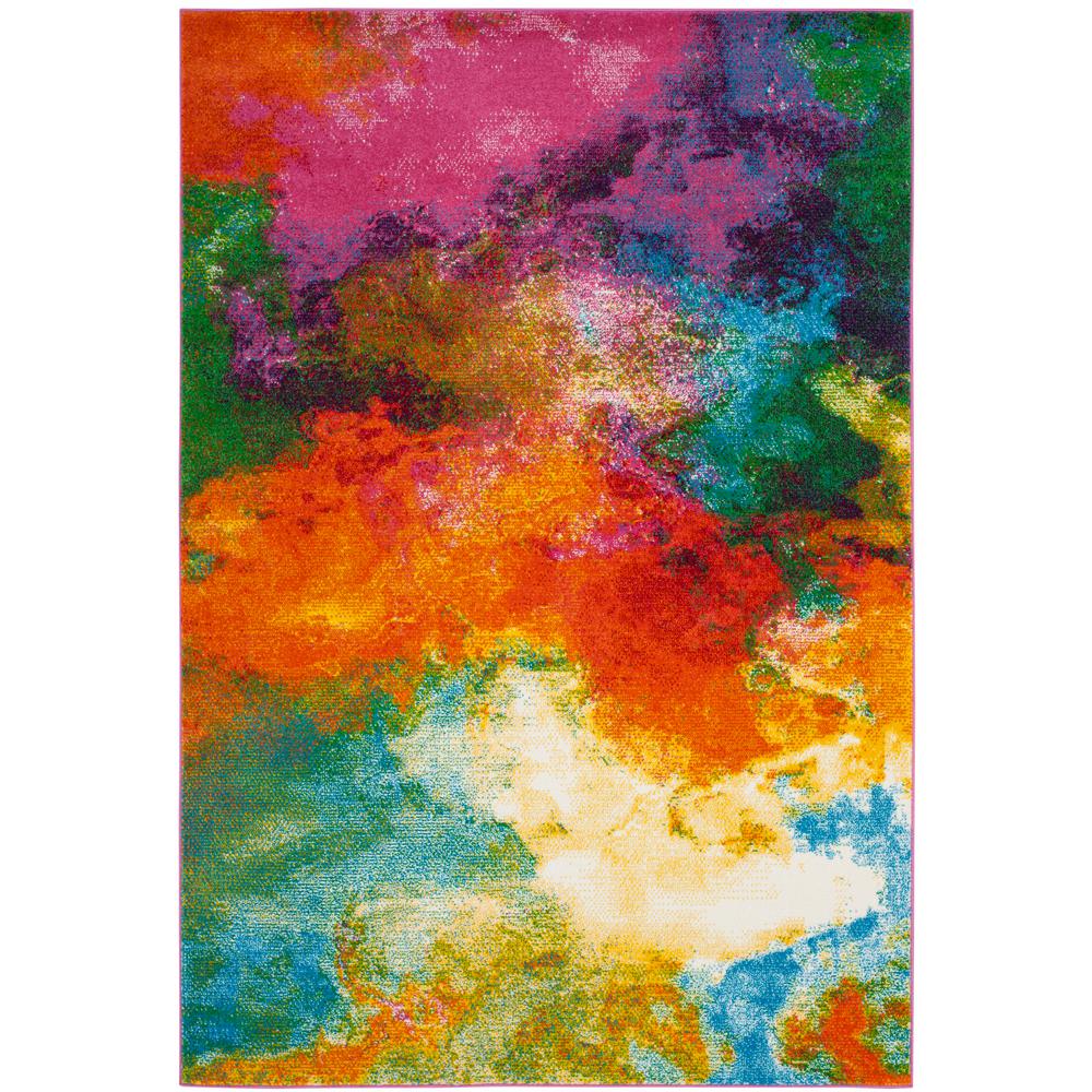 Safavieh Watercolor Orange Green 8 Ft X 10 Area Rug Wtc619d Orange Green 8 Ft X 10 Area Rug