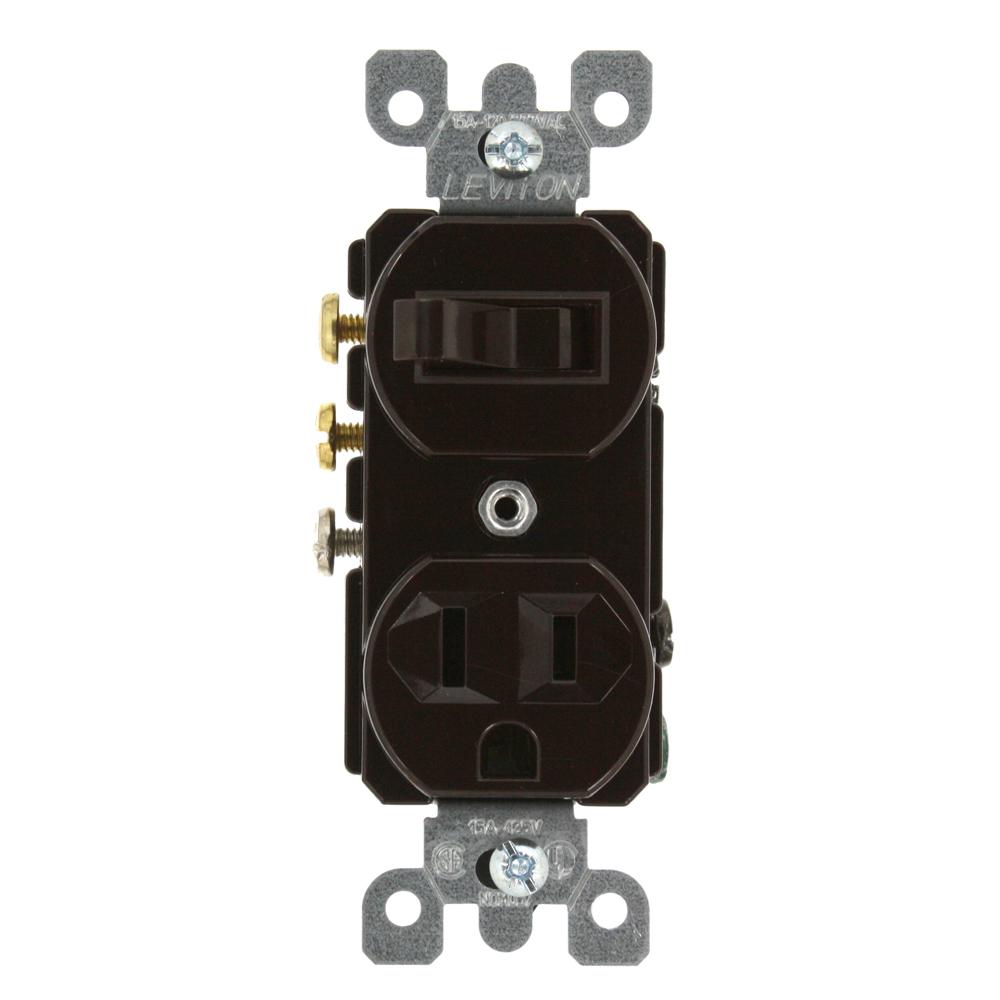 Leviton 15 Amp Tamper-Resistant Combination Switch And Outlet, Ivory ...