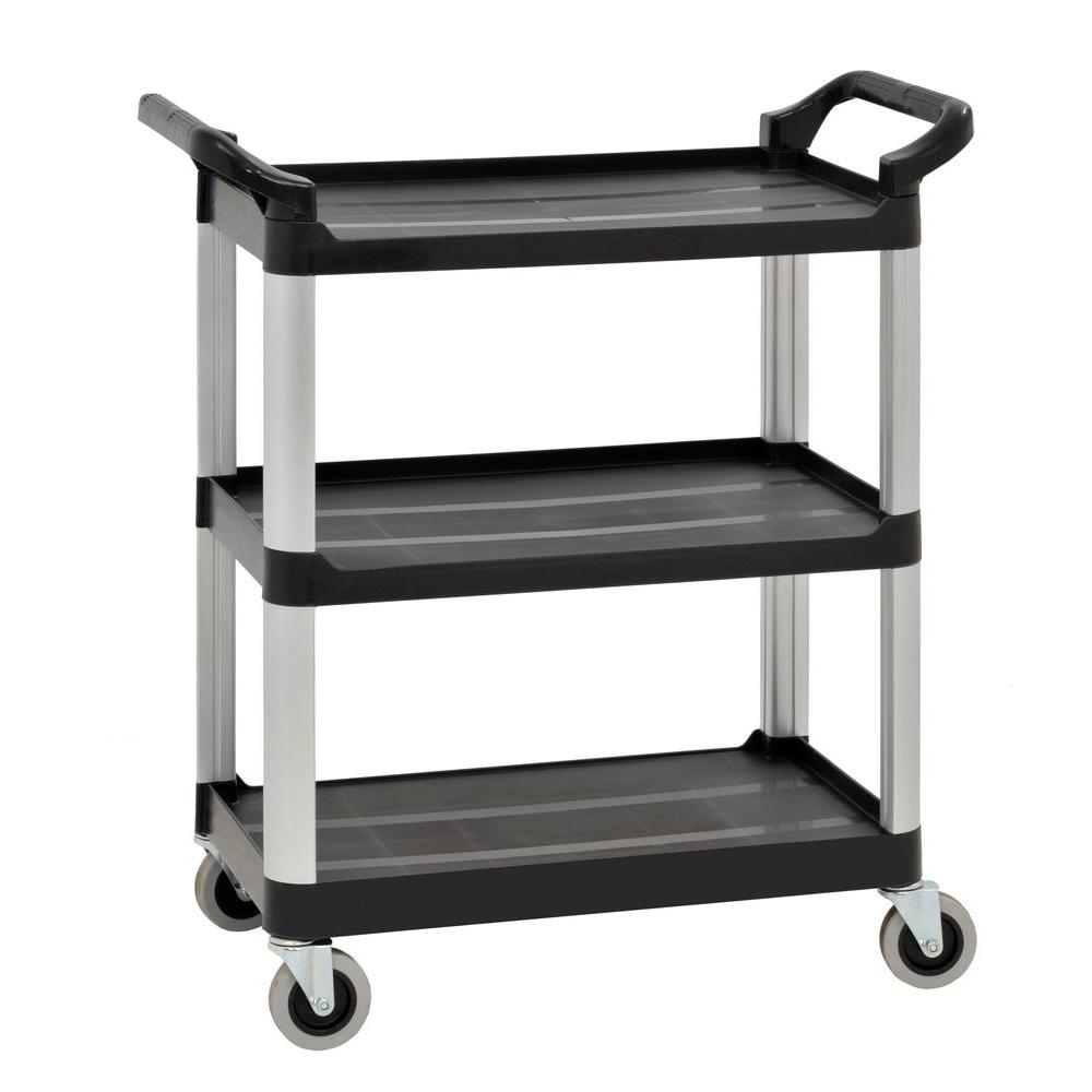 Sandusky 3 Shelf 27 In X 17 Heavy Duty Utility Cart With 4 Heavy Duty Utility Cart With