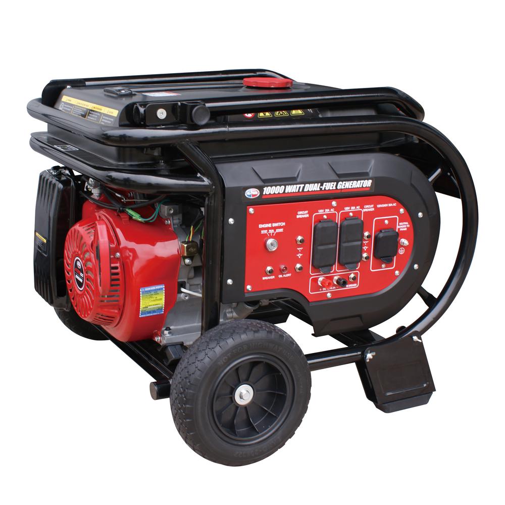 All Power 10 000 Watt Dual Fuel Powered Electric Start Portable Generator Relaunched Style G10000egl The Home Depot