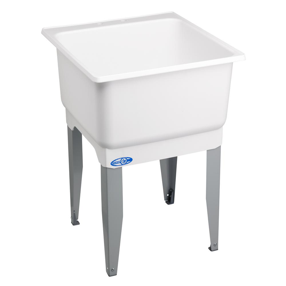 Mustee Utilatub 23 In X 25 Polypropylene Floor Mount Laundry Tub 14 The Home Depot - Home Depot Wall Mount Utility Sink