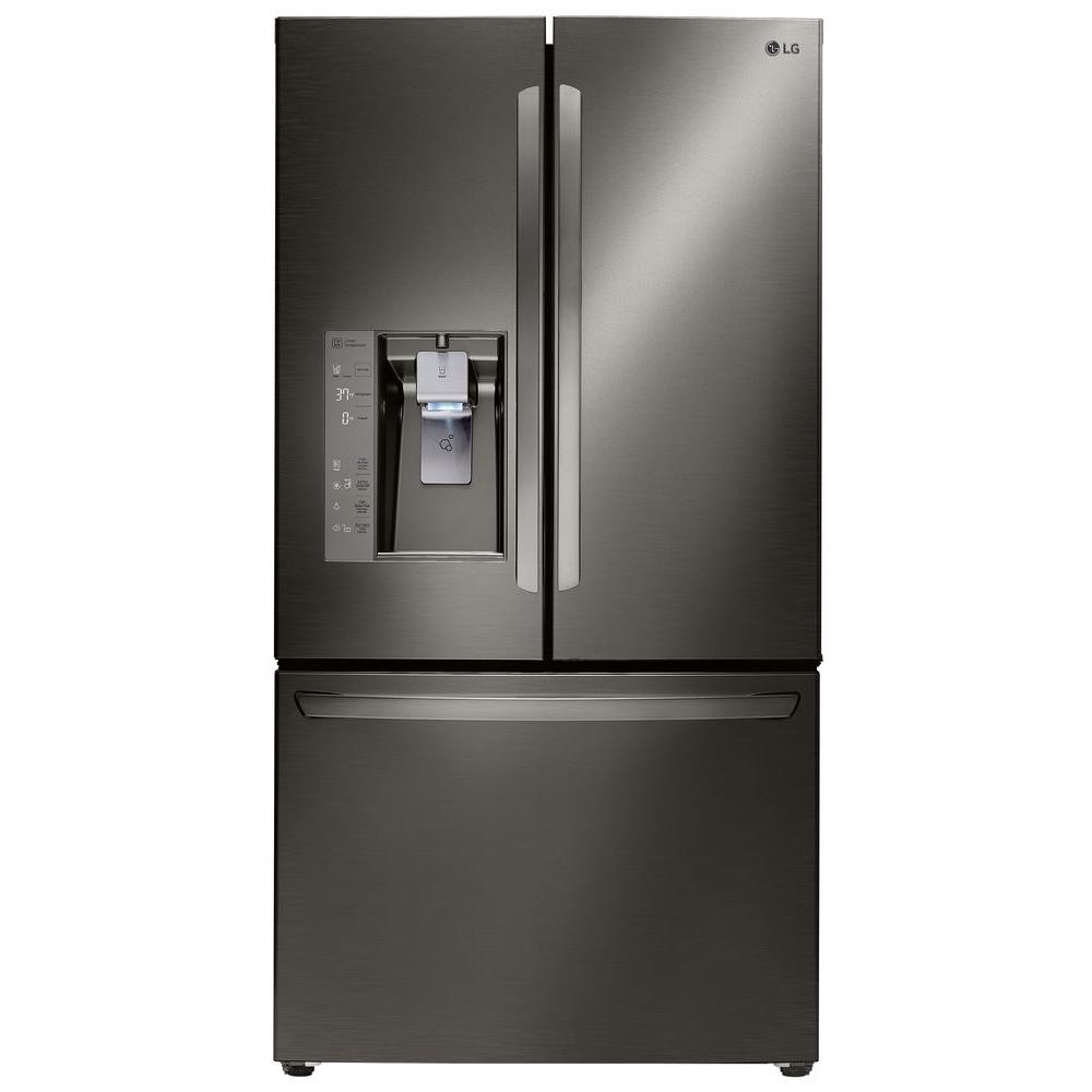 Lg Electronics 23 7 Cu Ft French Door Refrigerator In Black French Door Refrigerator In Black Stainless Steel Counter